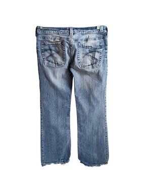 True Vintage Jeans Silver 31 Bootcut 32x32 Fit Y2K Distress Stretch Canada 31